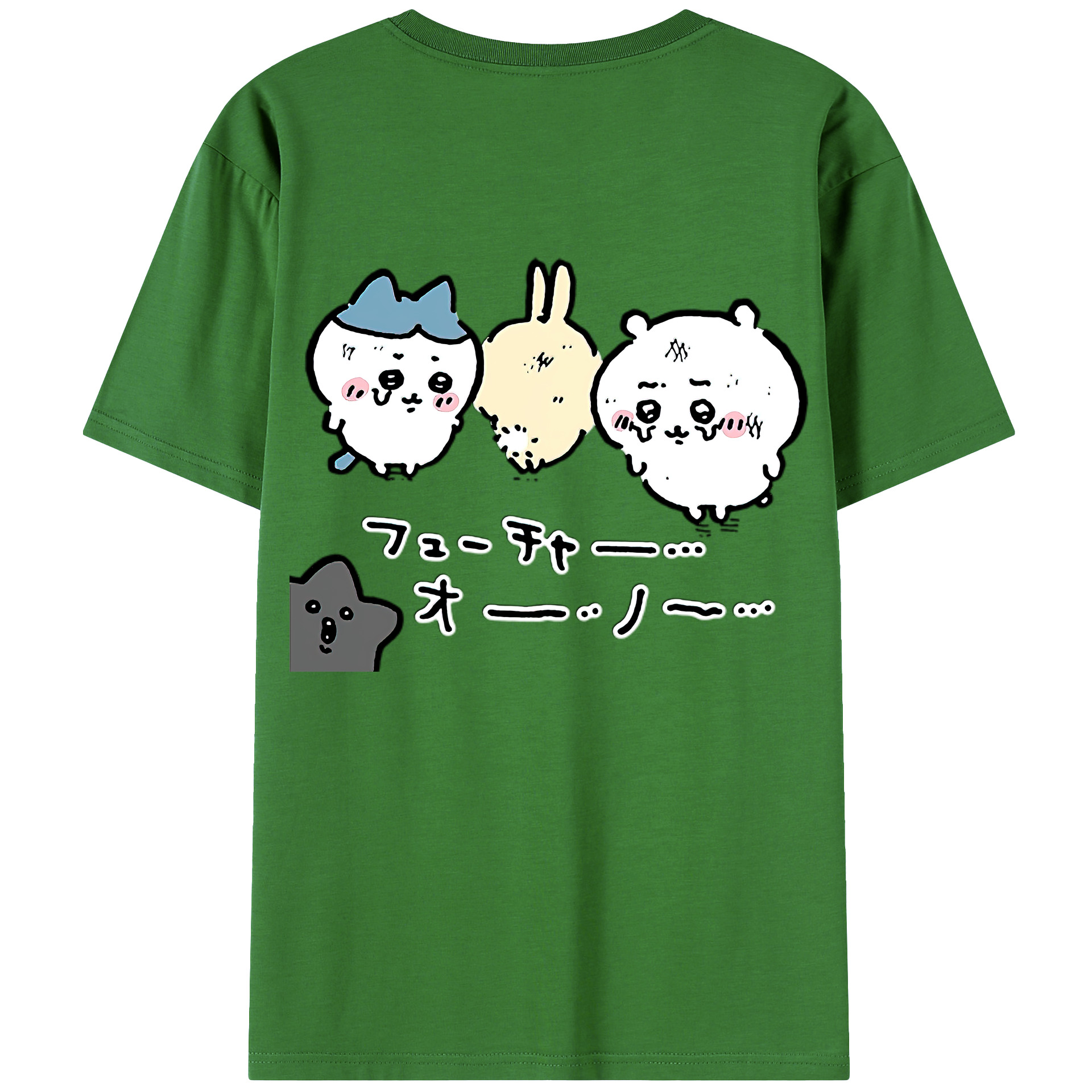 （画像用） ちいかわ ハチワレ Chii-kawa hachiware レディース半袖Tシャツ(バックプリント)